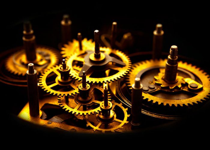 Golden Gears From An Old Clock